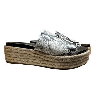 Franco Sarto Tola Espadrille Snake Print Sandal Slide 8.5